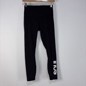 Lululemon x SoulCycle Wunder Under High Rise Crop Black Leggings SOUL Logo Sz 6